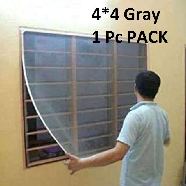 ridhima PACK OF 1 PC 4ft x 4ft. GRAY WINDOW Mosquito Net For Windows Fibre Washable Adults Mosquito Net-picture-22
