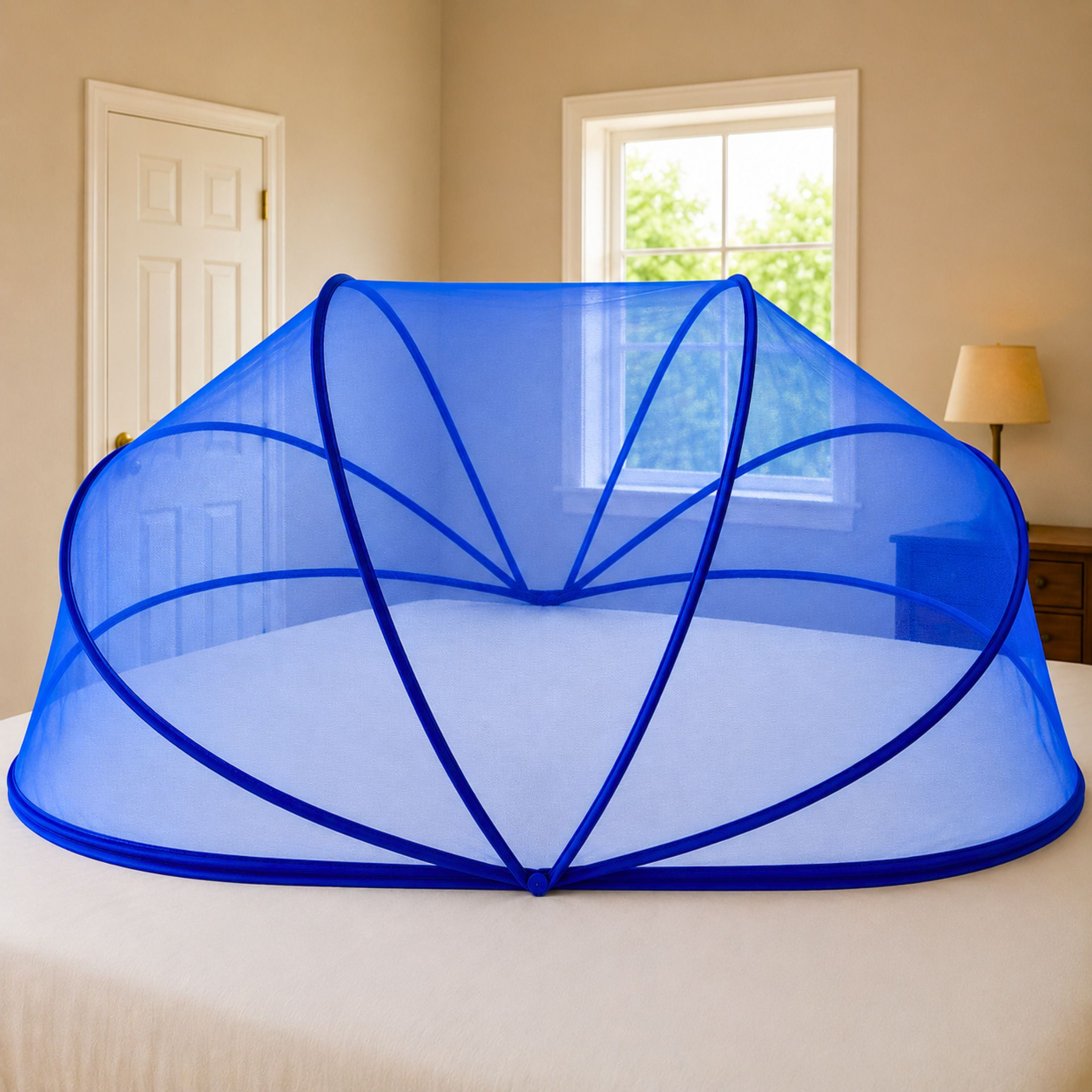 Foldable Blue Baby Crib Net(0 to 24 Months) HDPE - High Density Poly Ethylene Washable Kids Mosquito Net-image-37