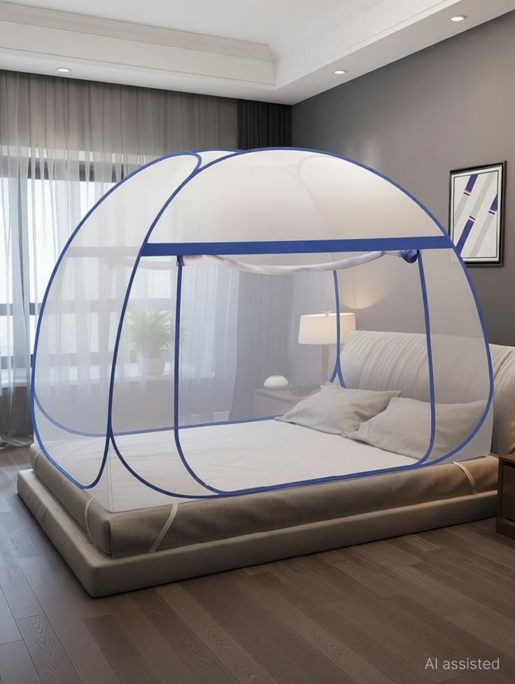mstiyagarments Mosquito net for Double Bed, Queen Size Bed, King Size Bed |Polyester, Foldable, Polyester Washable Adults Mosquito Net-picture-15