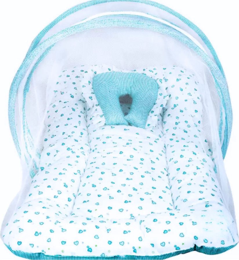 Cotton Kids Washable New Born Baby Bedding Set Mattress with Mosquito Net and Pillow Mosquito Net-image-4