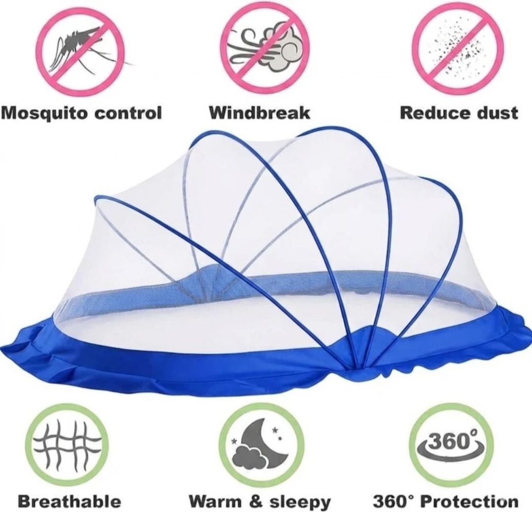 Baby mosquito net size 0-36month for baby white blue colour unique product Nylon Washable Kids Mosquito Net-image-34