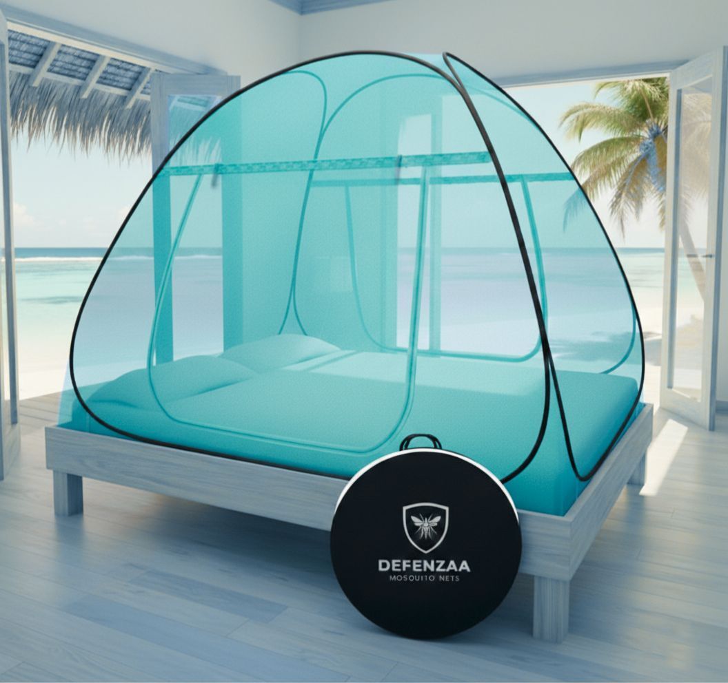 defenzaa mosquito net 5x6 mosquito net bed queen size Polyester Washable Adults Mosquito Net-picture-18