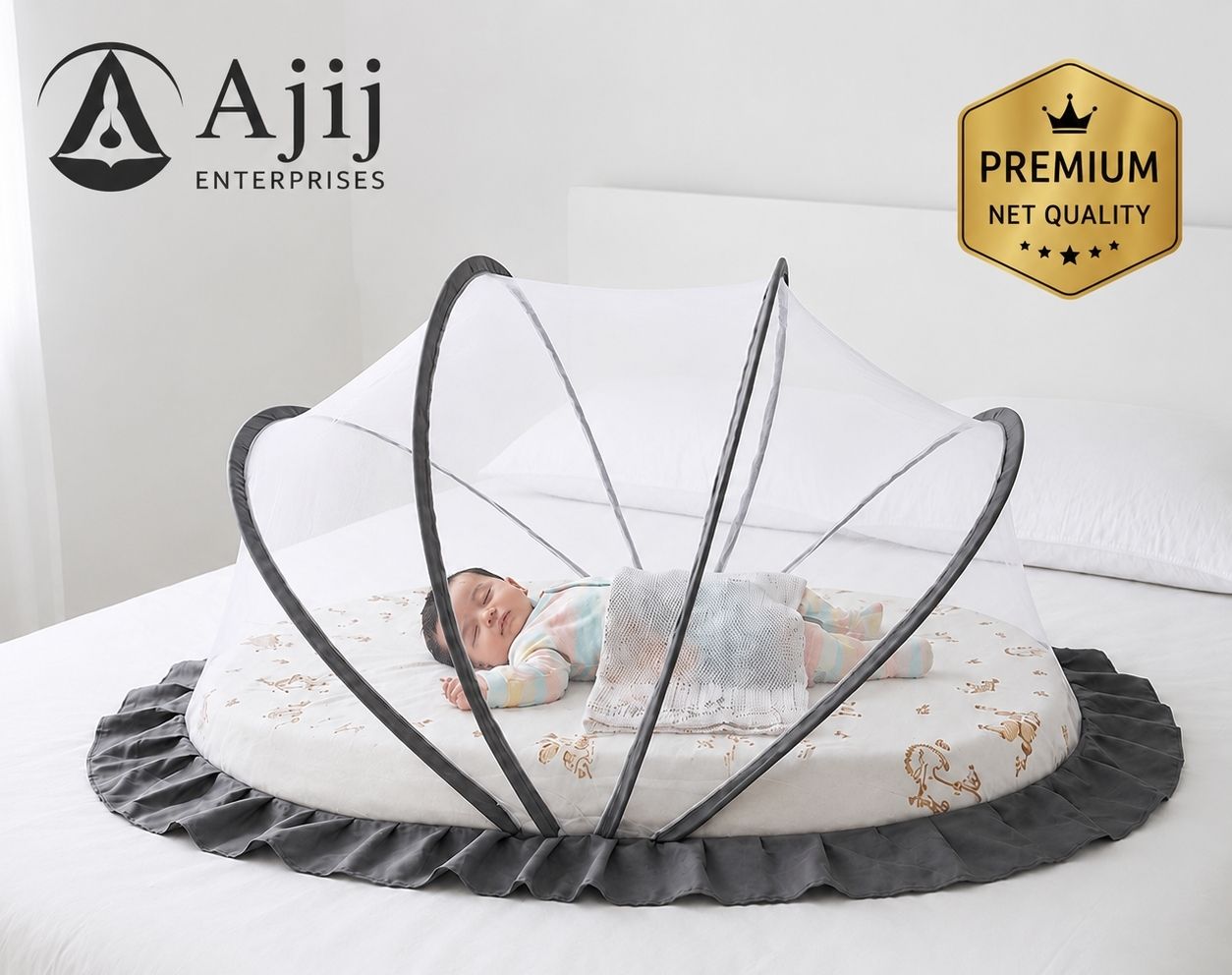 Crib White gray bdr trending colour size 0 to 24 month single bed HDPE - High Density Poly Ethylene Washable Kids Mosquito Net-image-36