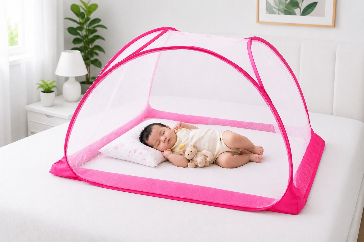 Foldable Pop-Up Baby Mosquito Net, 0–36 Months HDPE - High Density Poly Ethylene Washable Kids Mosquito Net-image-29