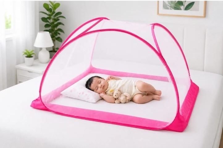 aam textile White pink baby tent premium quality mosquito net HDPE - High Density Poly Ethylene Washable Kids Mosquito Net-picture-23
