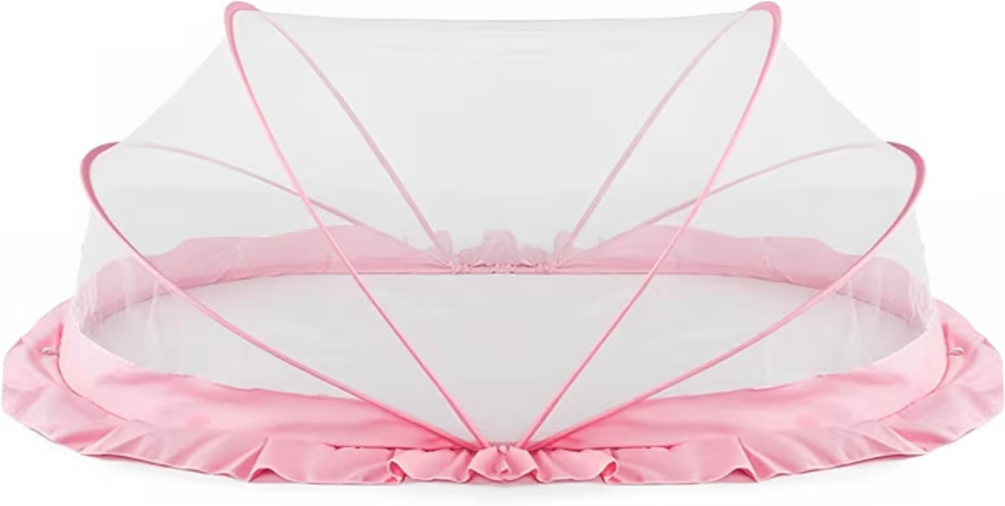 shyam Foldable Baby Mosquito Net for Bed (baby pink) Polyester Washable Kids Mosquito Net-picture-17