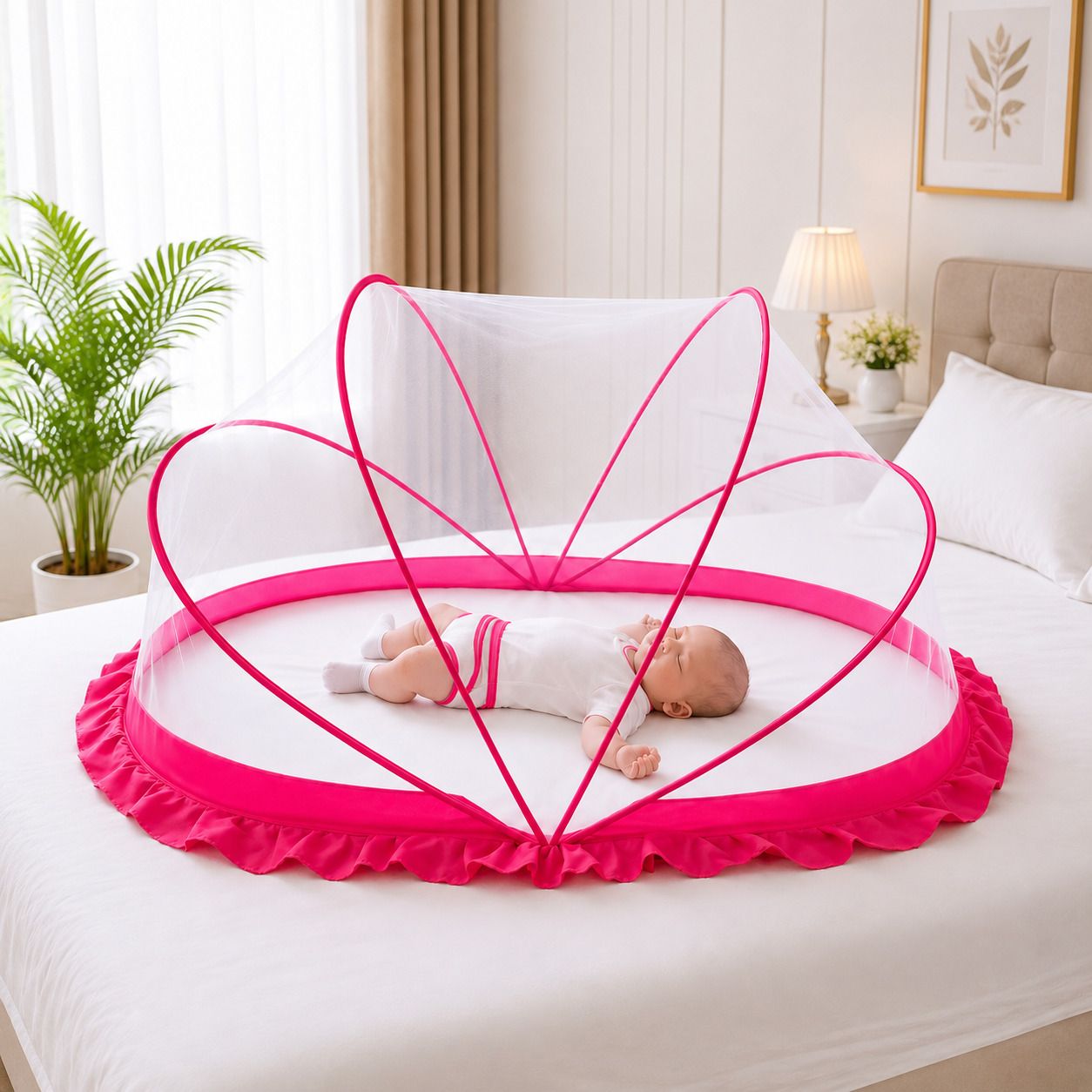 shruty enterprises Baby Mosquito Net (0 To 24) Month HDPE - High Density Poly Ethylene Washable Kids Mosquito Net-picture-45