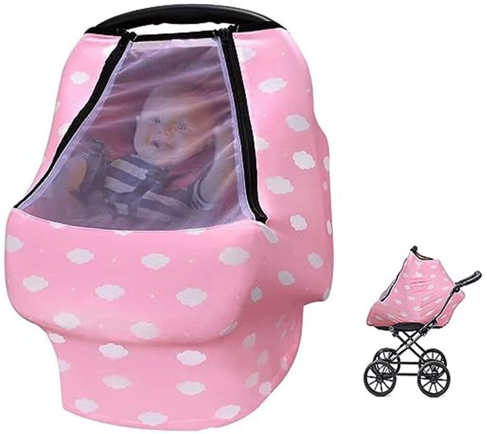 gustave Portable Baby Stroller Cover Pink Baby Shopping Cart Cover-picture-10