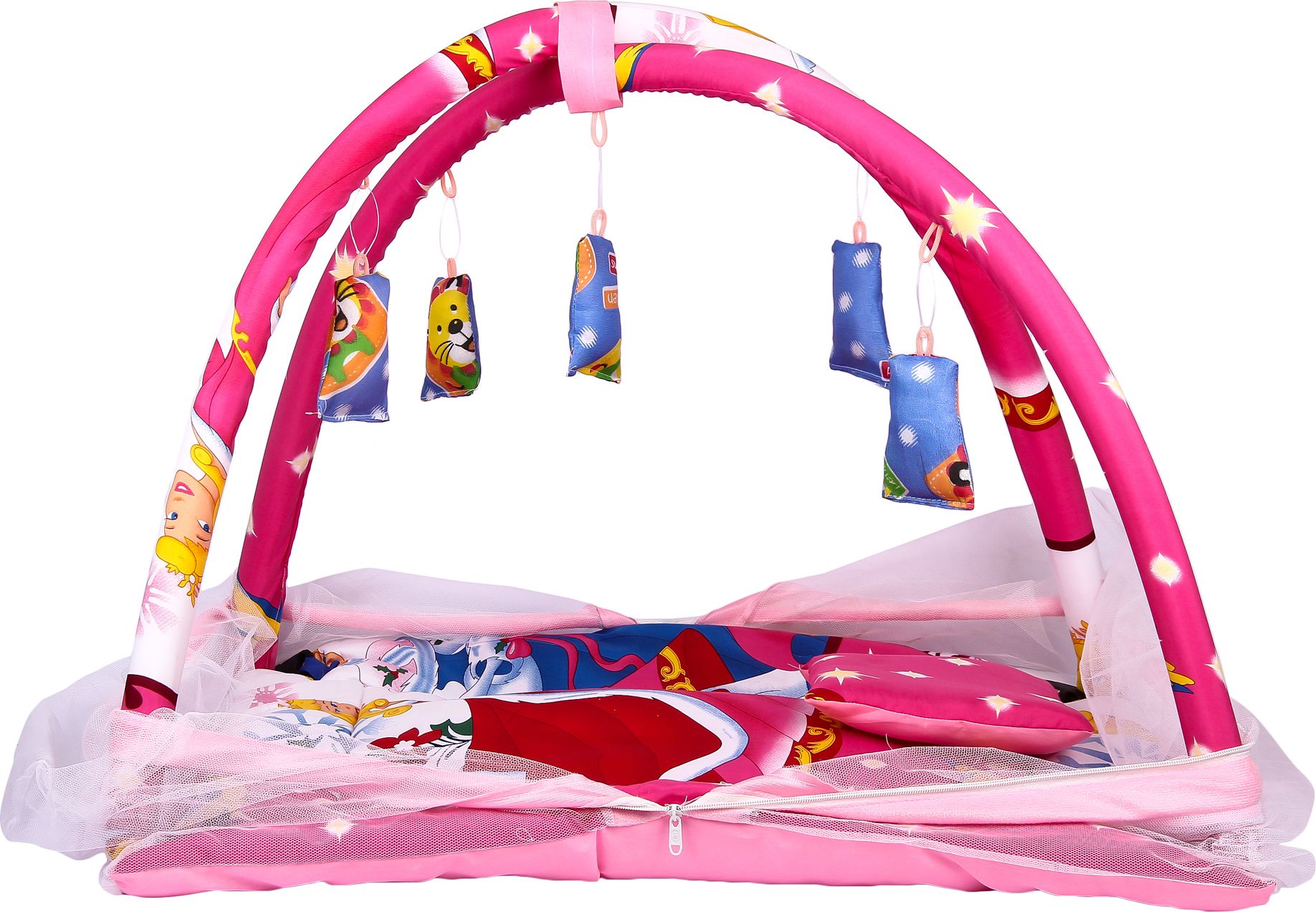 Baby Mosquito Net Newborn Play Activity Gym with Hanging Toys Sleeping Bed Cotton Washable Kids Mosquito Net