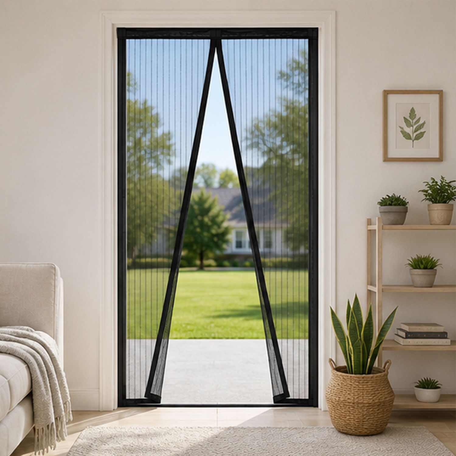 uoxoo Auto Close Magnetic Mosquito Mesh Door Screen Curtain for Home Polyester Washable Infants Mosquito Net-picture-47