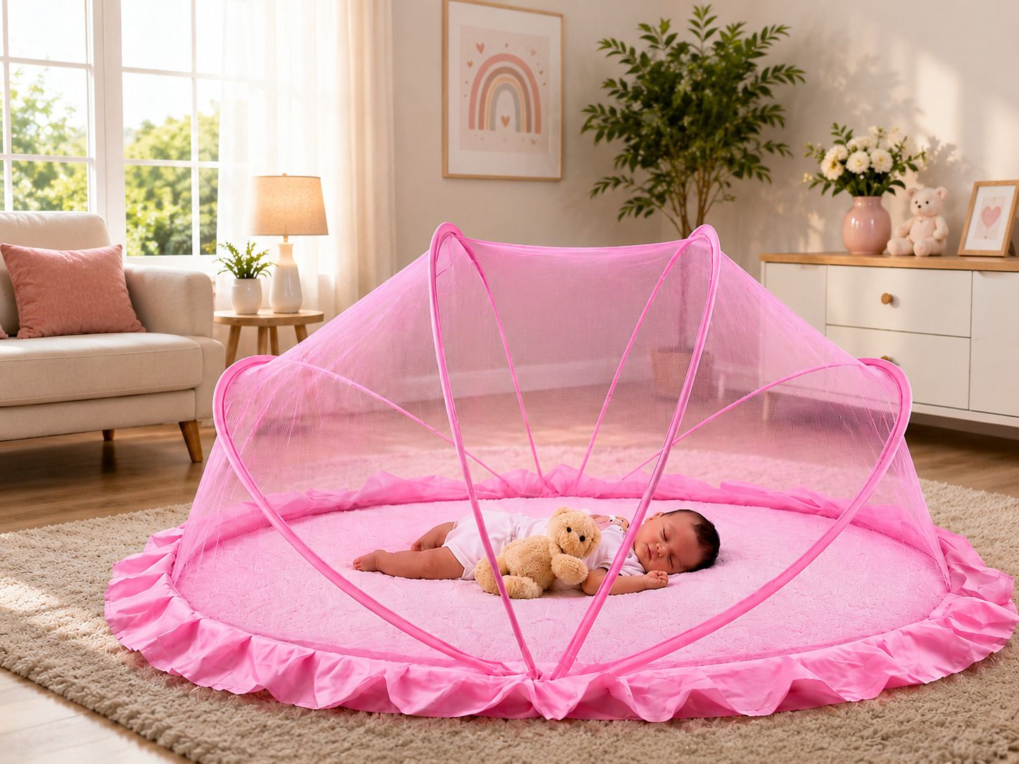 Pop up Baby Mosquito Net HDPE - High Density Poly Ethylene Washable Kids Mosquito Net-image-31
