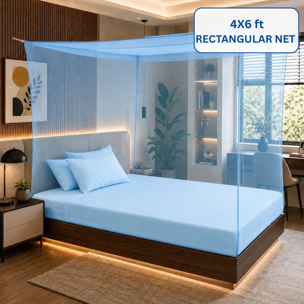 Single bed mosquito protection net (MN-12)4ftx6ft} machhardani/masari HDPE - High Density Poly Ethylene Washable Adults Mosquito Net-image-41
