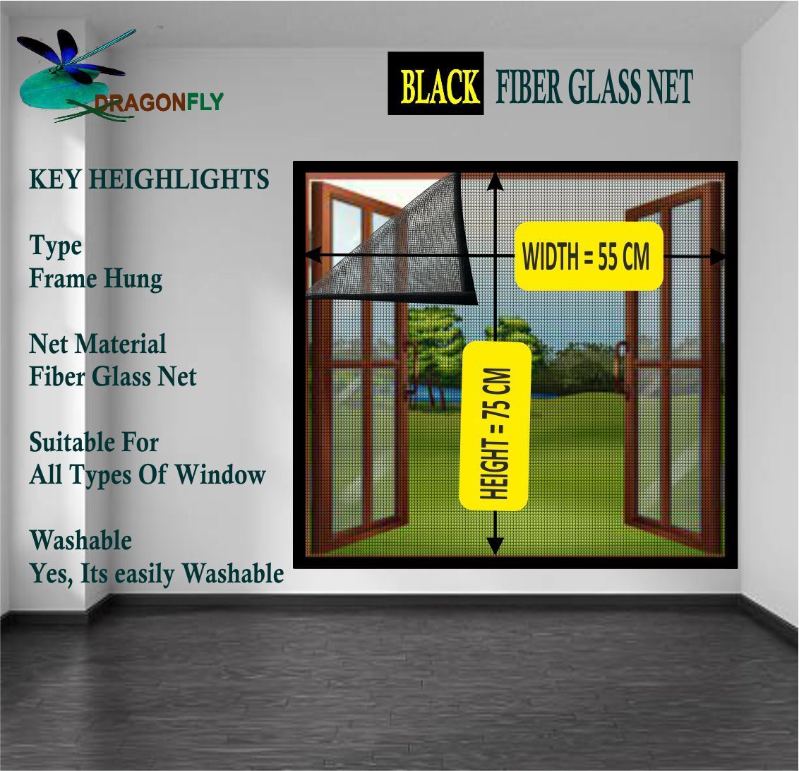 (75X55 CM)FiberGlass Pre Stiched Window Mosquito Net & Sticky Hook Tape Fibre Washable Adults Mosquito Net-image-20