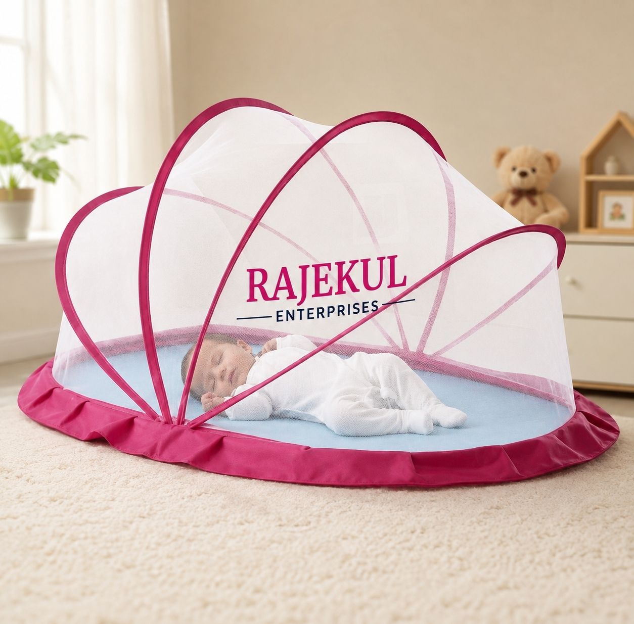 Baby pop up crib HDPE - High Density Poly Ethylene Washable Kids Mosquito Net-image-1