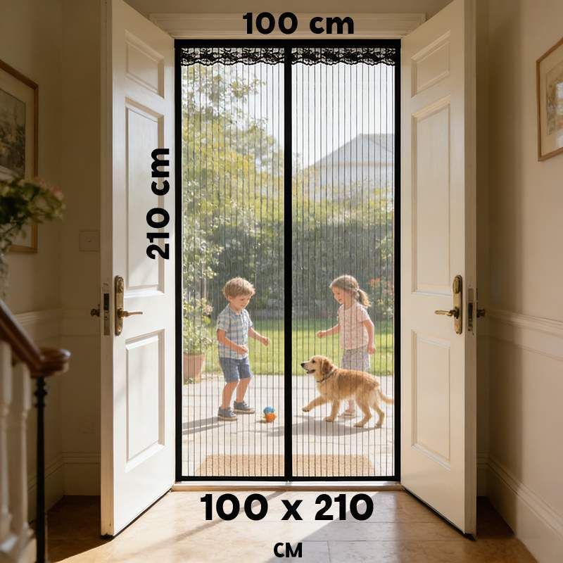 Magnetic Door Net Self-Adhesive Hook,Thumbnails net Polyester Washable Adults Mosquito Net-image-24