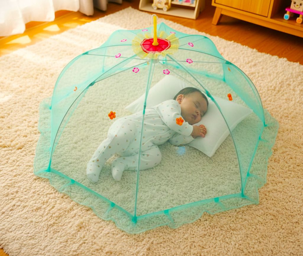 Baby Mosquito Net with Double Safety Lock 8 Ribs Umbrella Type Polyester Infants Mosquito Net-image-15