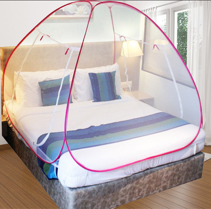 khanjan fashion Polyester Kids Washable WHITE mosquito net double bed stand use and rely mosquito net mosquito net stan Mosquito Net image 1