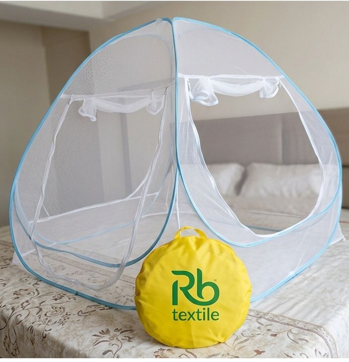 rb textile Sky blue baby net size 3.5ft×2ft×2ft HDPE - High Density Poly Ethylene Washable Kids Mosquito Net-picture-10
