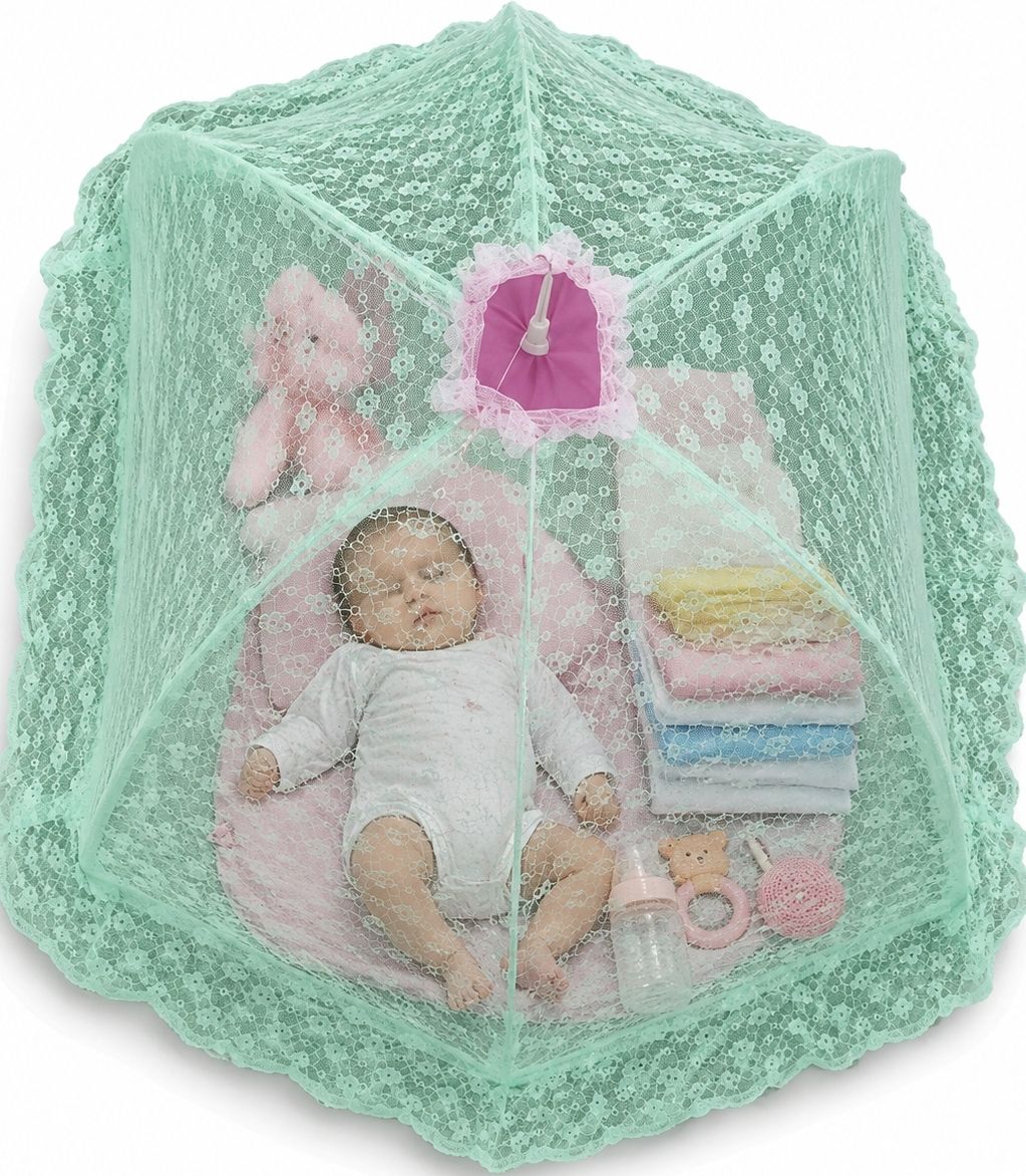 new stylehub Style hub green 6 shik oval baby mosquito net 006 Cotton Washable Infants Mosquito Net-picture-26