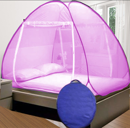 khanjan fashion Polyester Infants Washable PINK machhardani 5/7 mosquito net ventilator machardani for double bed king siz Mosquito Net image 1