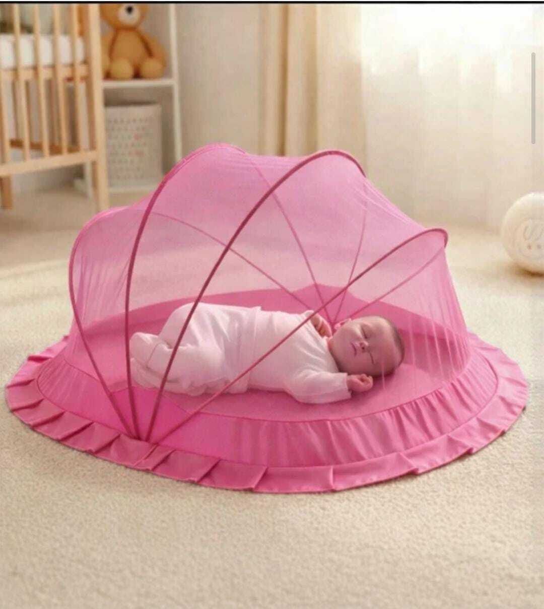 Portable Popup Baby Mosquito Net – Foldable Infant Crib with Breathable Mesh HDPE - High Density Poly Ethylene Washable Infants Mosquito Net-image-6