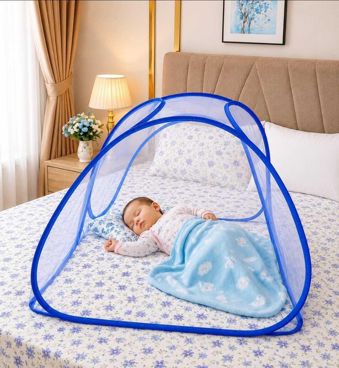 Foldable Baby Mosquito Net for 0 to 36 Months Old Baby With 3ftx3ftx2.5ft Size Polyester Washable Kids Mosquito Net-image-12