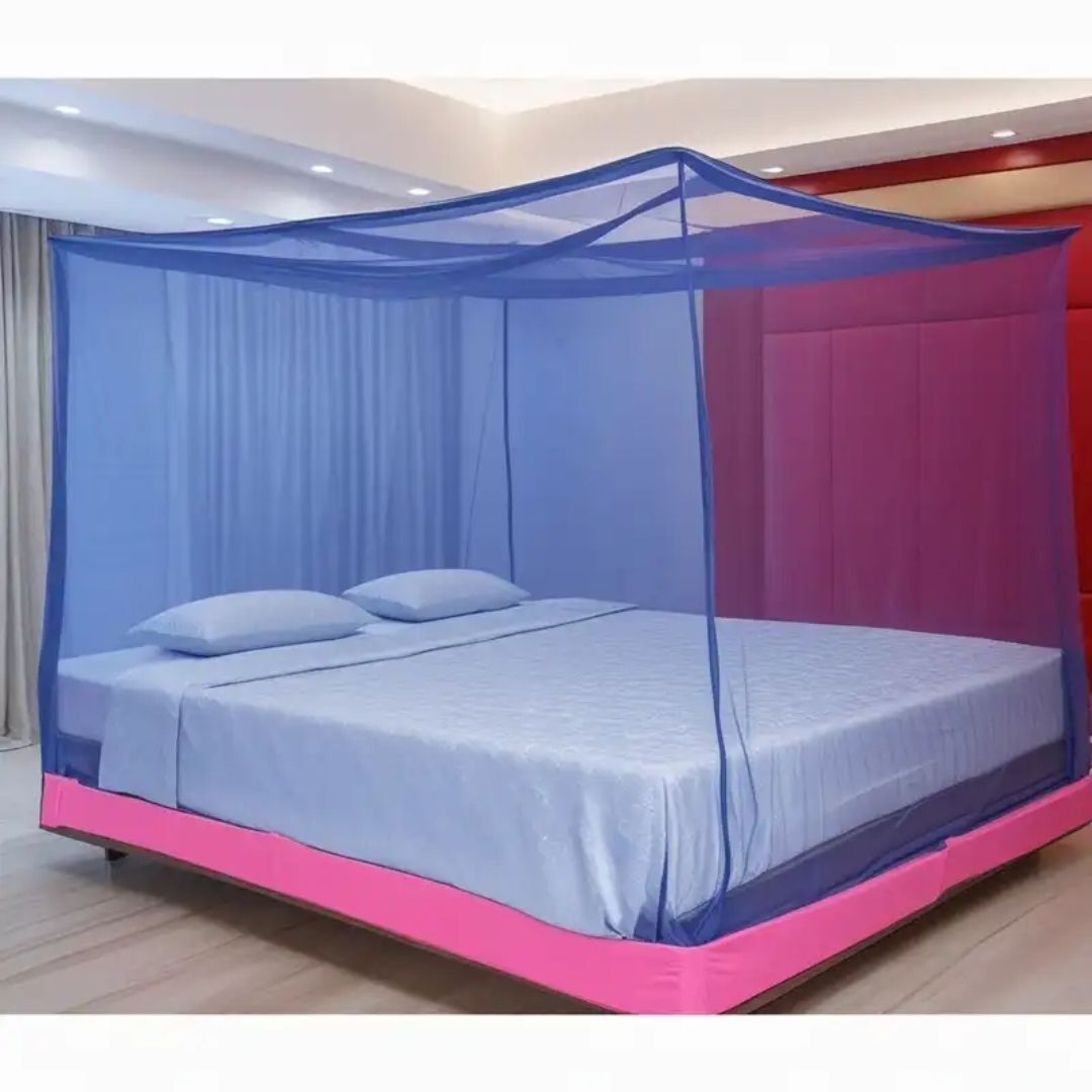 aam textile Full Bed Coverage Mono Blue Mosquito Polyester Washable Adults Mosquito Net-picture-17