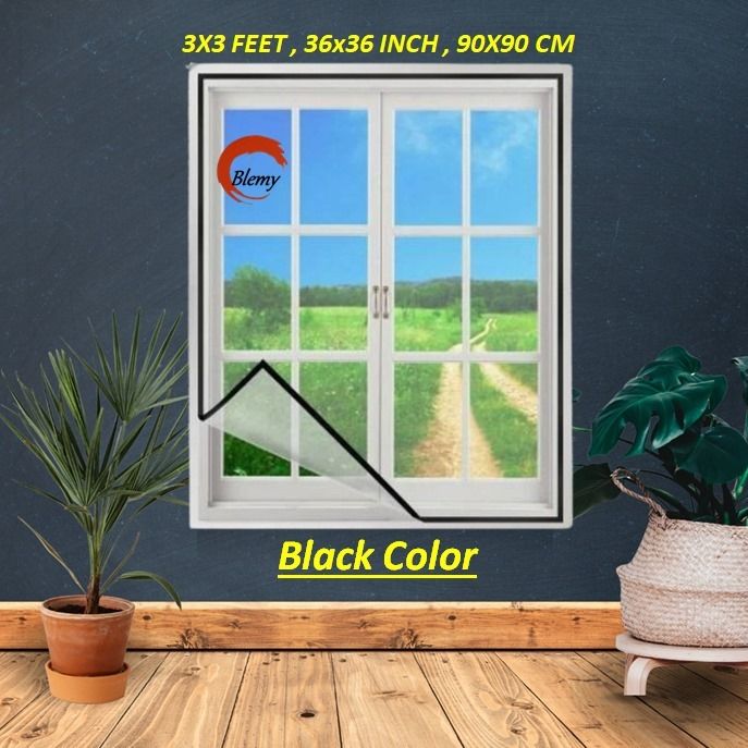 Polyester Adults Washable Mosquito Net For Window With Self Adhesive Hook & Loop Tape Size - 3X3 Feet Mosquito Net-image-8