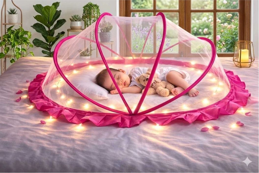 ek textile white pink baby crib mosquito net...012 HDPE - High Density Poly Ethylene Washable Kids Mosquito Net-picture-41