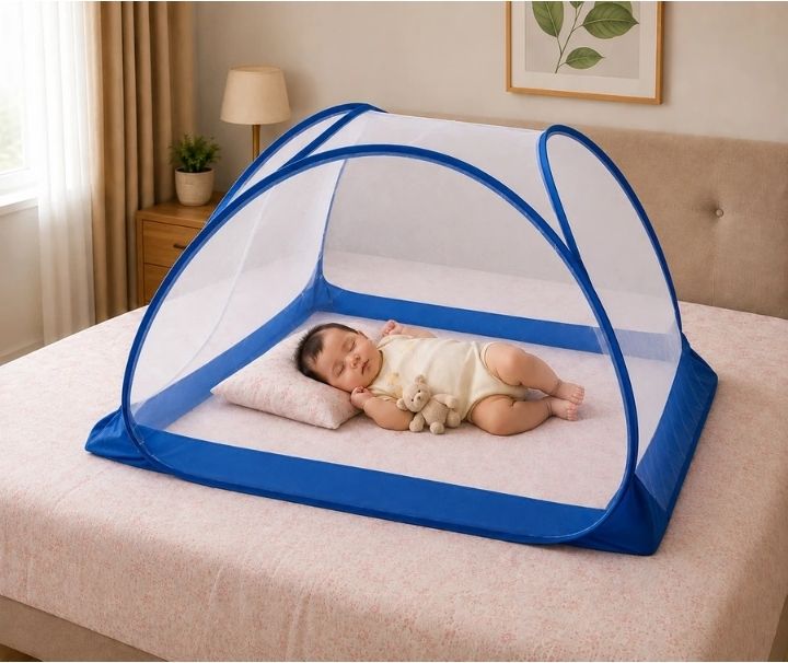 Foldable baby mosquito 0 to 36 months old baby, relax sleeping HDPE - High Density Poly Ethylene Washable Kids Mosquito Net-image-16