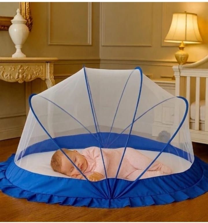 White blue baby crib HDPE - High Density Poly Ethylene Washable Kids Mosquito Net-image-48