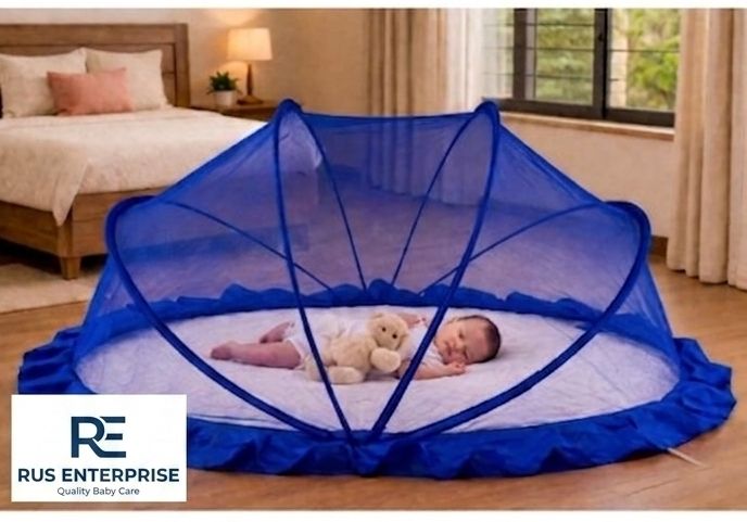 Foldable Umbrella-Style Baby Mosquito Net HDPE - High Density Poly Ethylene Washable Infants Mosquito Net-image-33