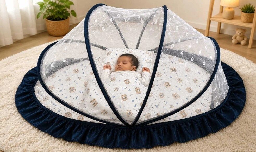 Baby crib mosquito net HDPE - High Density Poly Ethylene Washable Kids Mosquito Net-image-40