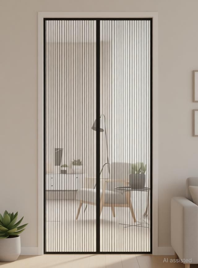 High Density Poly Ethylene Adults Washable Magnetic AC Door Curtain Polyester Washable Adults Mosquito Net-image-10