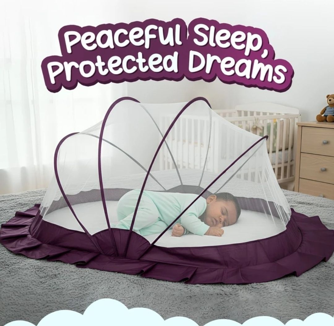 ajajij Baby crib nice Brown colour folding crib mosquito size 0 to 24 month HDPE - High Density Poly Ethylene Washable Kids Mosquito Net-picture-21