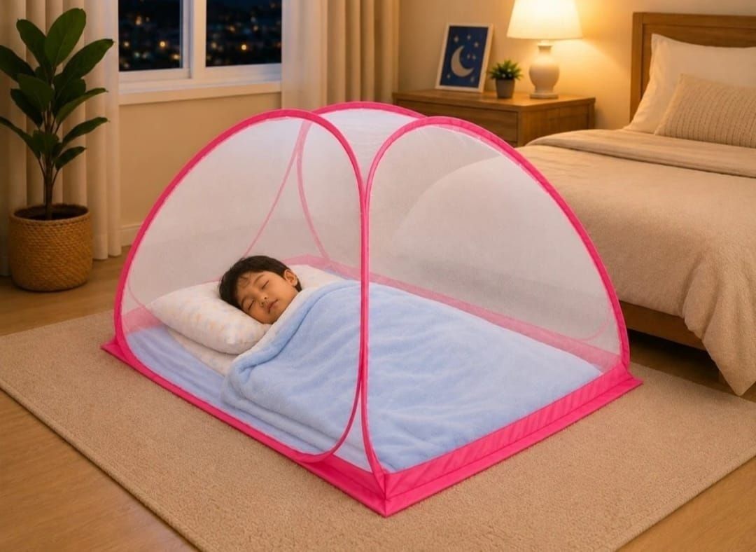 WHITE PINK BABY MOSQUITO NET Cotton Washable Kids Mosquito Net-image-32