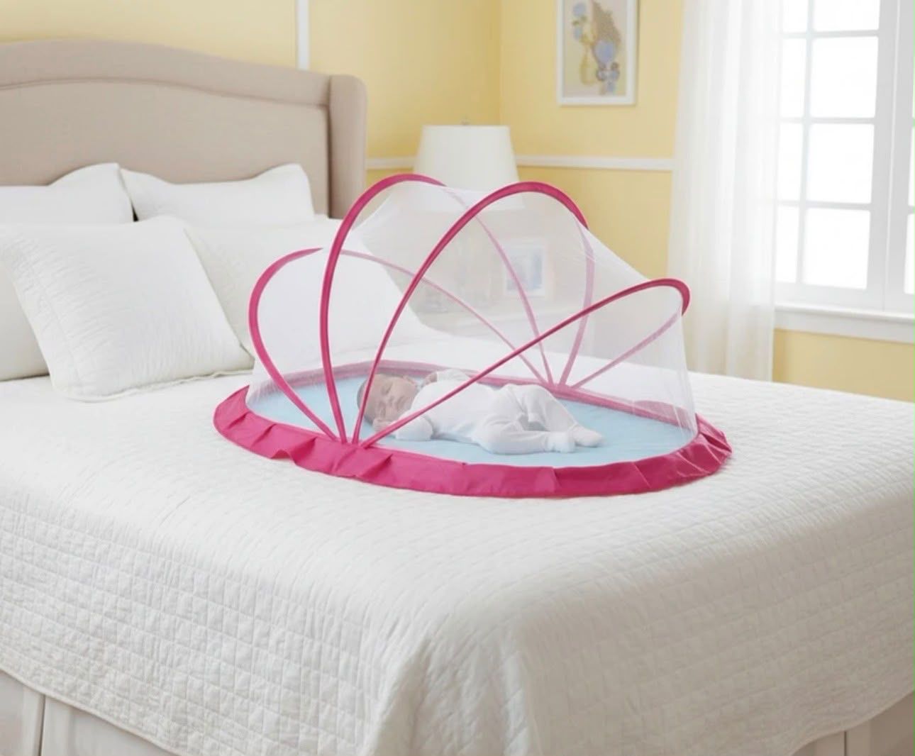 BABY CRIB MOSQUITO NET 0/24 MONTH FREE SIZE FOR BABY HDPE - High Density Poly Ethylene Washable Kids Mosquito Net-image-35