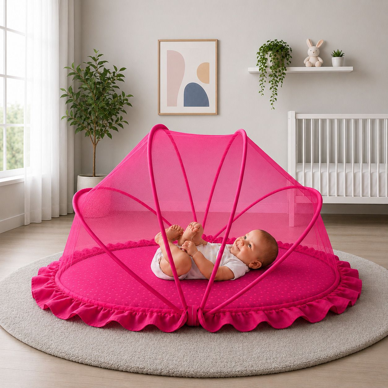 ruposhre ROYAL PINK HDPE - High Density Poly Ethylene Washable Kids Mosquito Net-picture-11