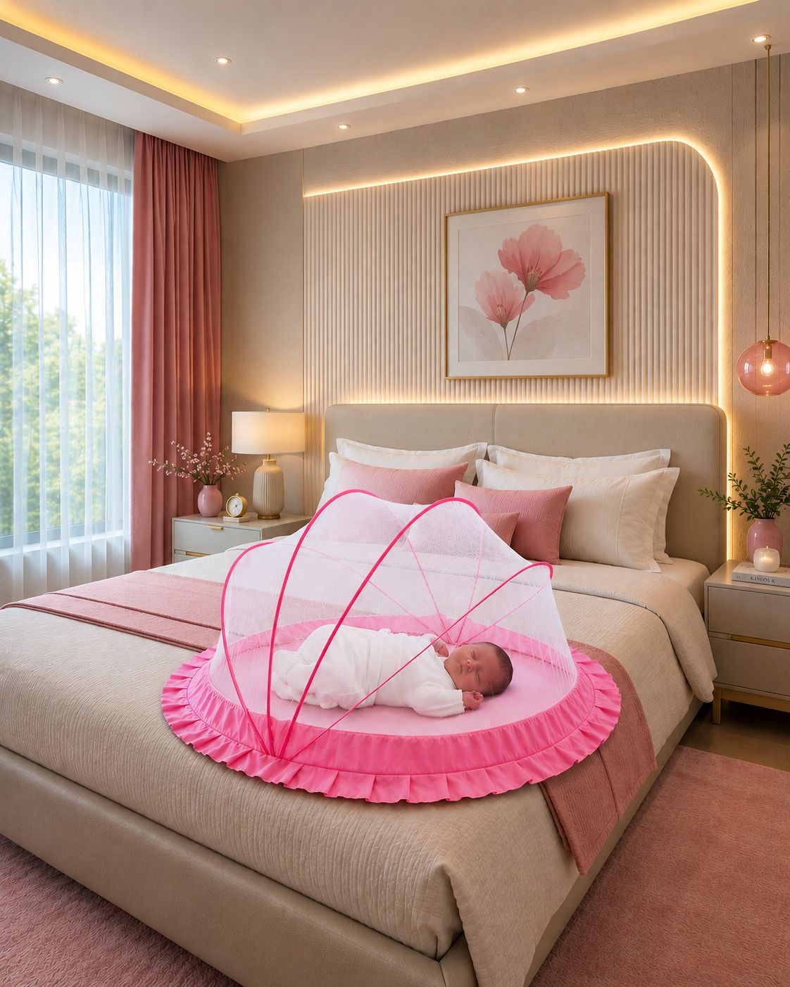 Baby poldeble mosquito net polyester washable kids (size 0 to 24 month old baby) Cotton Washable Kids Mosquito Net-image-34