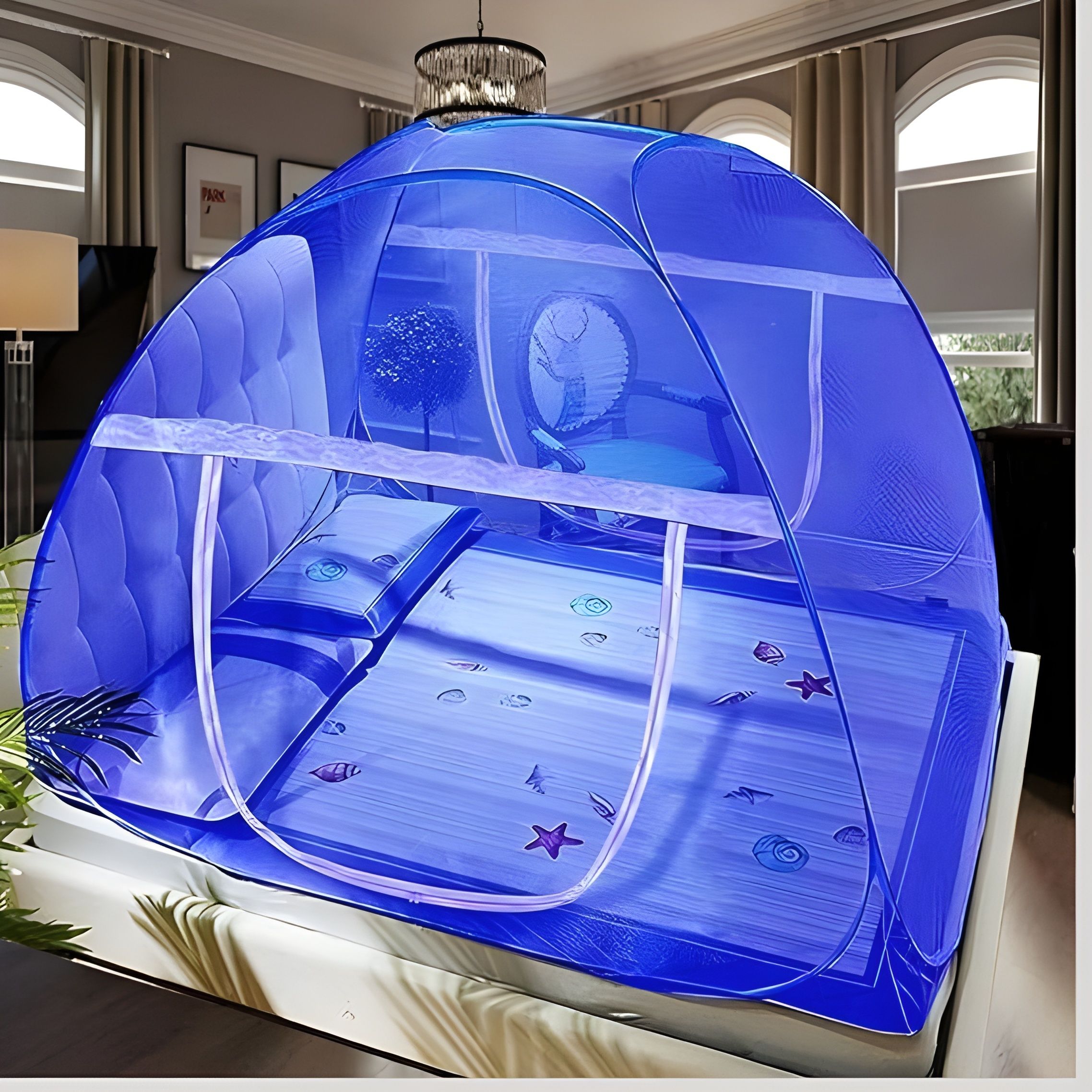 Foldable Double bed Tent King Size 6x6 Mosquito Net Polyester Washable Adults Mosquito Net-image-10