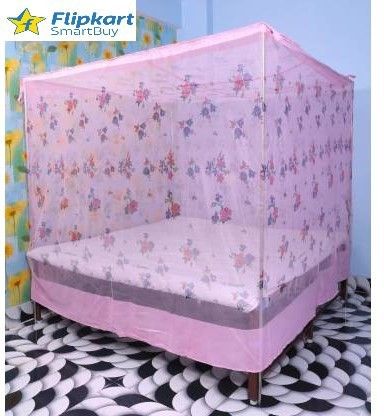 flipkart smartbuy Polyester Adults Washable Flower Print 6x6.5 Feet Double Bed Mosquito Net-picture-38