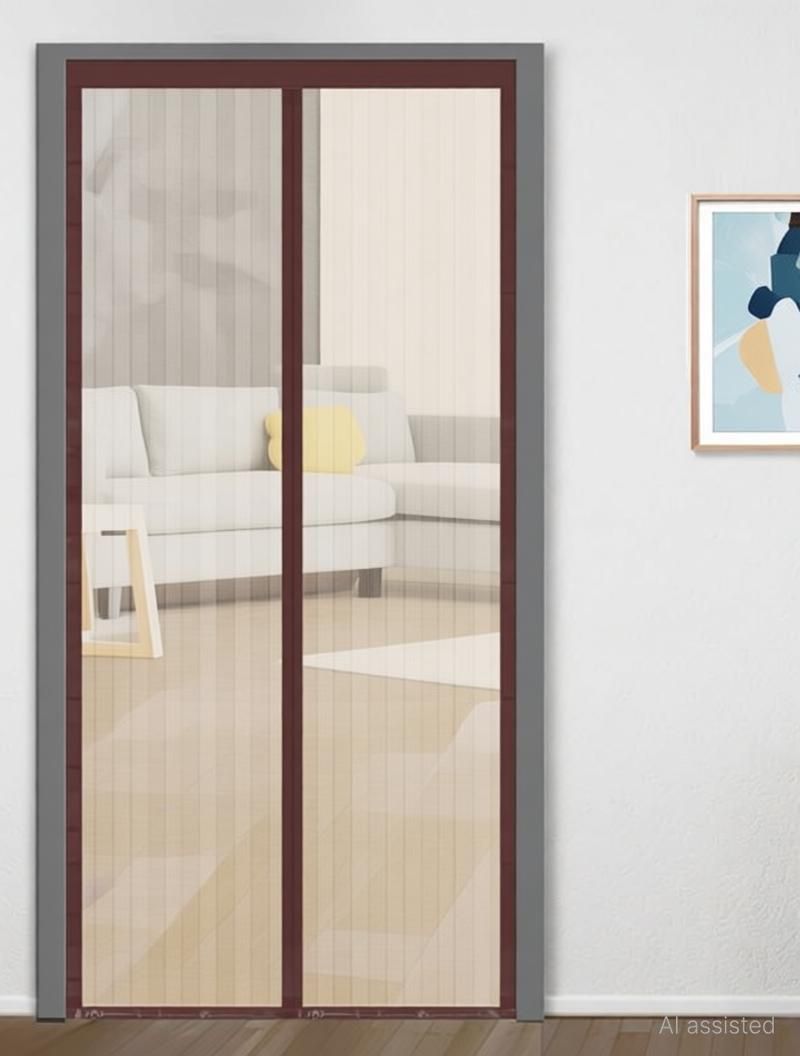 Net For Door With Magnet Self-Closing with full frame self Adhesive Hook Polyester Washable Adults Mosquito Net-image-18