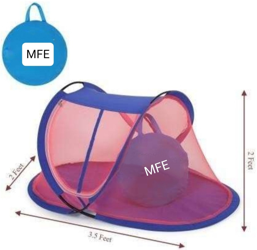 mfe Polyester Kids Washable Kids Baby Foldable Mosquito Net For New born Baby With base Size (0 to 3 Years) Mosquito Net image 1