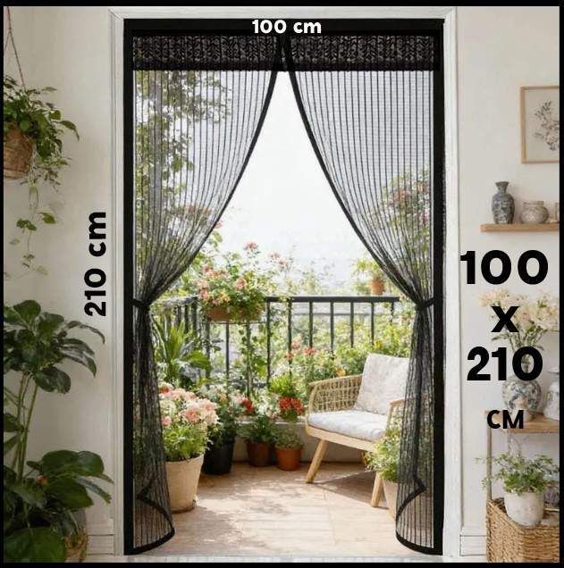 Auto-Closing Magnetic Door Polyester Washable Adults Mosquito Net black 1 Polyester Washable Adults Mosquito Net-image-25