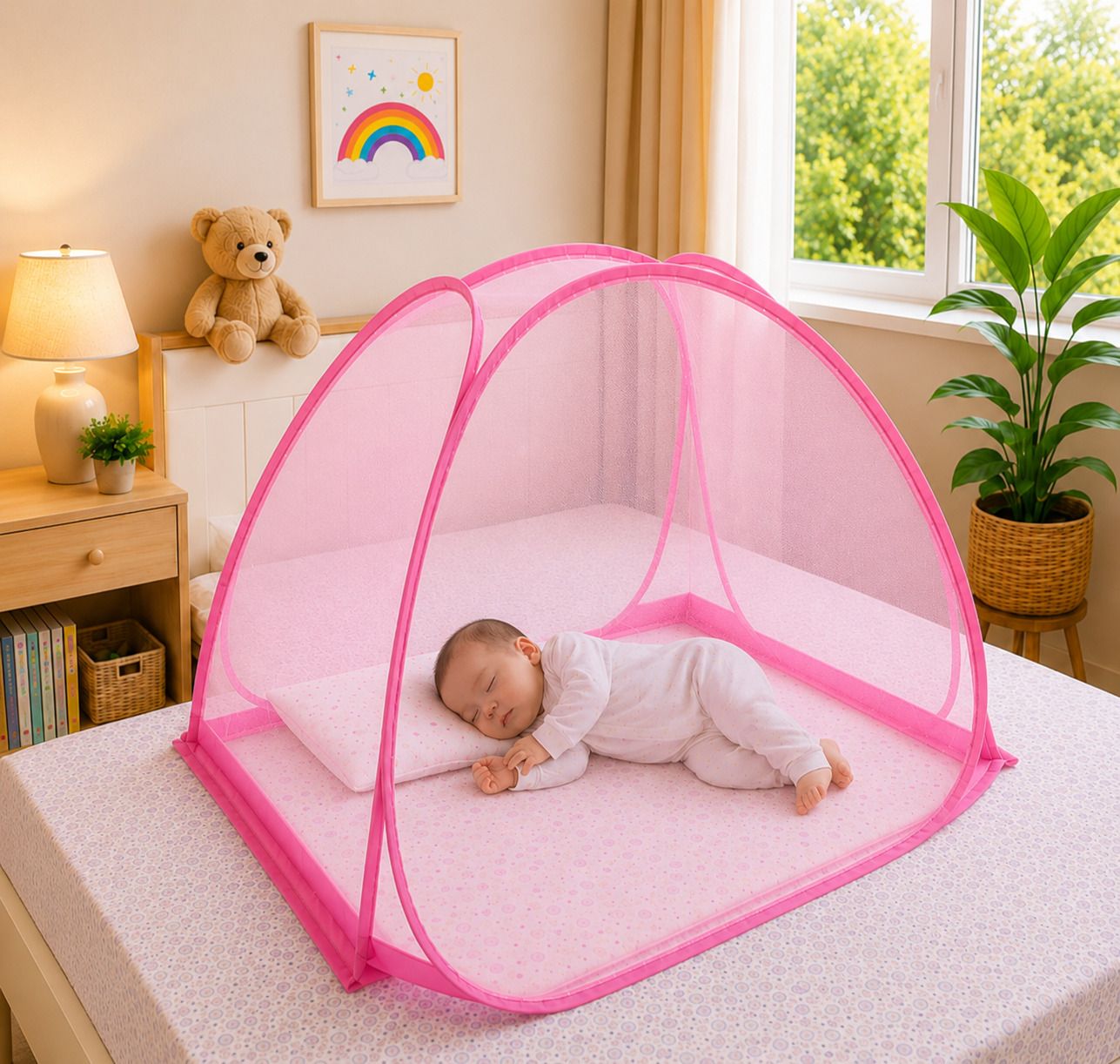BabyShield Royal Blue Pop-Up Mosquito Net HDPE - High Density Poly Ethylene Washable Kids Mosquito Net-image-9
