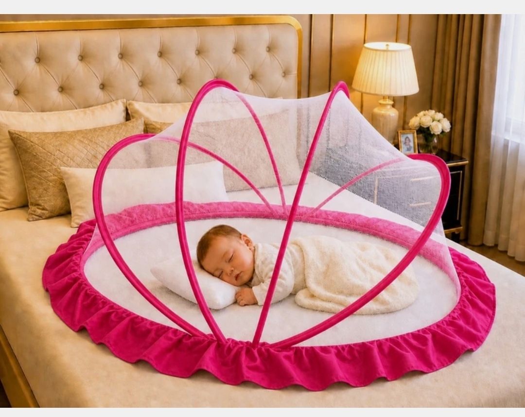 Crib white Pink HDPE - High Density Poly Ethylene Washable Kids Mosquito Net-image-40