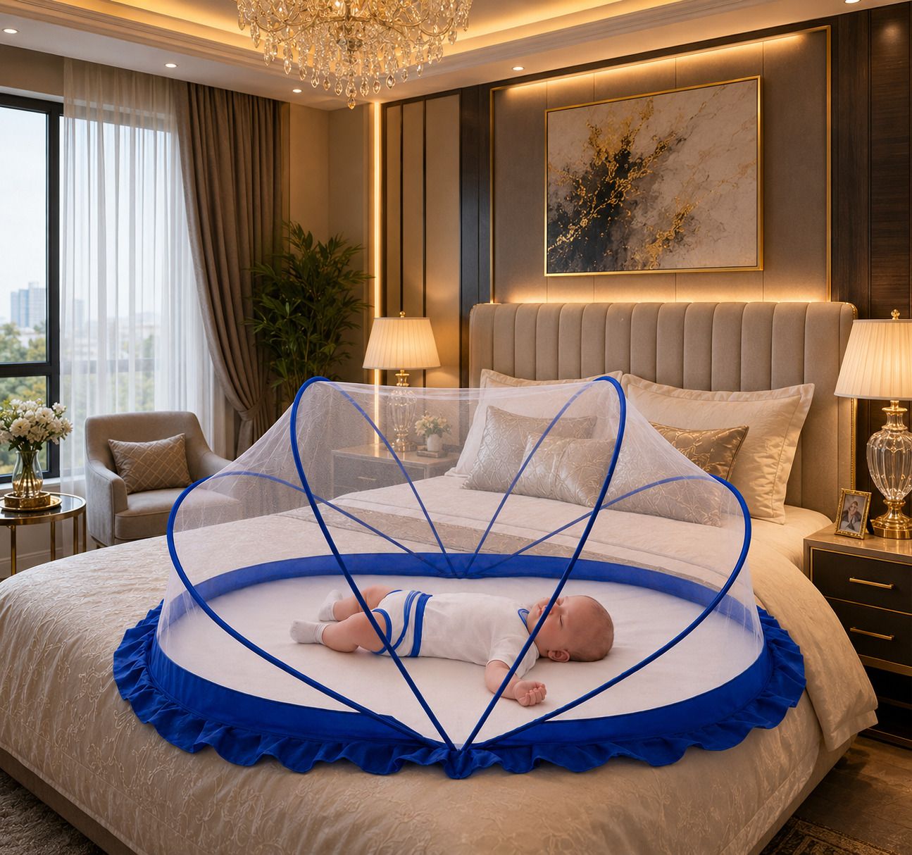 Pop up Baby Mosquito Net HDPE - High Density Poly Ethylene Washable Kids Mosquito Net-image-3