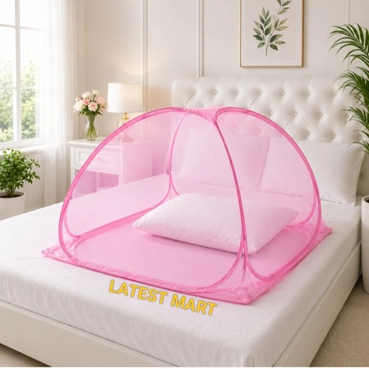 LATESTMART Foldable Pop-up Mosquito Net for kids/infant HDPE - High Density Poly Ethylene Washable Kids Mosquito Net-image-10