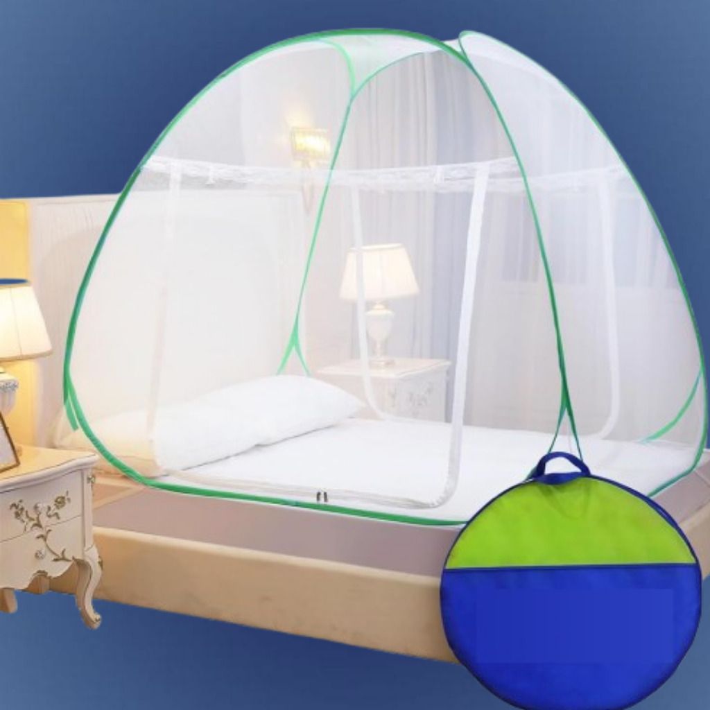 Easy Setup Mosquito Net Tent with Fine Mesh Green Polyester Washable Kids Mosquito Net-image-34