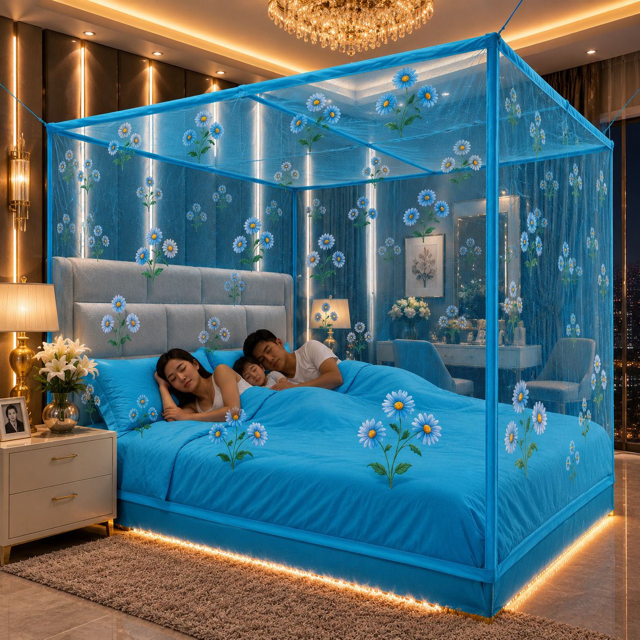 6×7 Feet Double Bed Machardani | Foldable Mosquito Net for Adults | Polyester Washable Adults Mosquito Net-image-48